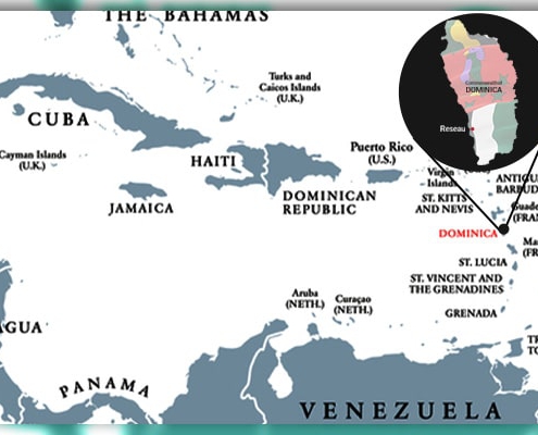 دومینیکا روی نقشه